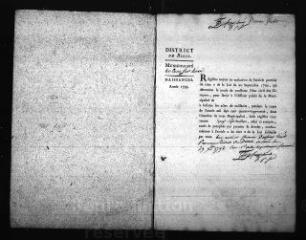 589 vues  - Registre d\'état civil. microfilm des registres des naissances, mariages, décès. (1793-avril 1829) (ouvre la visionneuse)