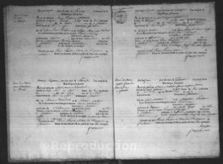 606 vues  - Registre d\'état civil. microfilm des registres des naissances, mariages, décès. (nivôse an IX-1822) (ouvre la visionneuse)
