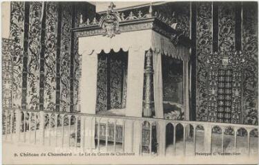 1 vue  - Château de Chambord.- Le lit du comte de Chambord. (ouvre la visionneuse)
