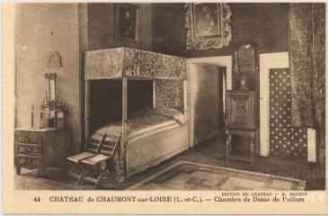 1 vue  - Château.- Chambre de Diane de Poitiers. (ouvre la visionneuse)