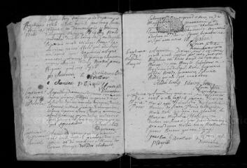 41 vues  - Registre paroissial. Baptêmes, sépultures (octobre-décembre 1725) ; baptêmes, mariages, sépultures (1726-septembre 1730) (ouvre la visionneuse)