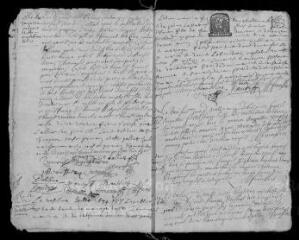 15 vues  - Registre paroissial. Baptêmes, mariages, sépultures (1684-juillet 1686) (ouvre la visionneuse)