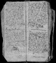 81 vues  - Registre paroissial. Baptêmes (1605-mai 1615) ; mariages (1605-novembre 1614) ; sépultures (1612-1614) (ouvre la visionneuse)