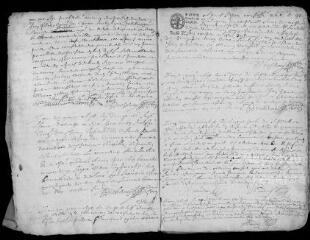13 vues  - Registre paroissial. Baptêmes, mariages, sépultures (mai 1674-1675) ; baptêmes (janvier 1676) (ouvre la visionneuse)