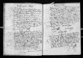 21 vues  - Registre paroissial. Baptêmes, mariages, sépultures (1673-juin 1675) (ouvre la visionneuse)