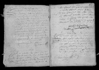 87 vues  - Registre paroissial. Baptêmes (avril 1632-mars 1657) (ouvre la visionneuse)
