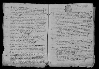 13 vues  - Registre paroissial. Baptêmes, mariages, sépultures (1684-août 1686) (ouvre la visionneuse)