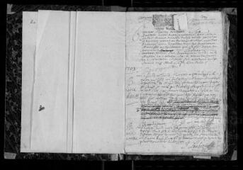 105 vues  - Registre paroissial. Baptêmes, mariages, sépultures (mars 1703-décembre 1712) (ouvre la visionneuse)