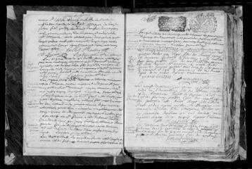 154 vues  - Registre paroissial. Baptêmes, mariages, sépultures (1704-1706 ; 1708-juillet 1722) ; mariage (juin 1707) (ouvre la visionneuse)