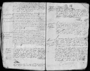 12 vues  - Registre paroissial. Baptêmes, mariages, sépultures (mai-décembre 1692) ; baptême (janvier 1693) (ouvre la visionneuse)