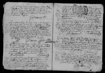 16 vues  - Registre paroissial. Baptêmes, mariages, sépultures (mars 1707-janvier 1708) (ouvre la visionneuse)