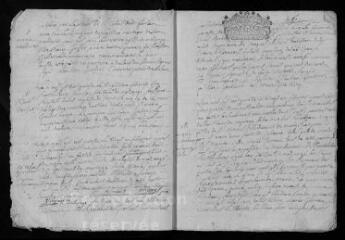19 vues  - Registre paroissial. Baptêmes, mariages, sépultures (1715) ; baptême (janvier 1716) (ouvre la visionneuse)