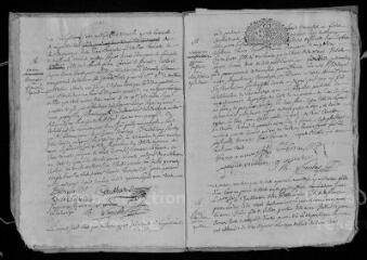 14 vues  - Registre paroissial. Baptêmes, mariages, sépultures (juin-décembre 1726) (ouvre la visionneuse)
