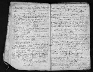 97 vues  - Registre paroissial. Baptêmes (1657-février 1670) ; mariages (février 1659-septembre 1662) (ouvre la visionneuse)