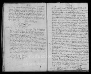 45 vues  - Registre paroissial. Mariages (1685-janvier 1692) (ouvre la visionneuse)