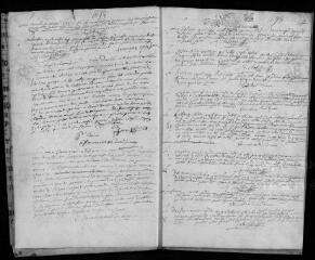 33 vues  - Registre paroissial. Baptêmes, mariages, sépultures (février 1693-décembre 1695) (ouvre la visionneuse)