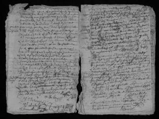 11 vues  - Registre paroissial. Baptêmes, mariages, sépultures (juillet 1676-juillet 1677). (ouvre la visionneuse)