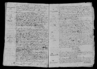 10 vues  - Registre paroissial. Baptêmes, mariages, sépultures (1716) ; mariage (janvier 1717) (ouvre la visionneuse)