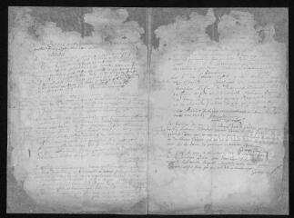 2 vues  - Registre paroissial. Baptêmes, mariages, sépultures (février-décembre 1707) ; baptêmes, sépultures (janvier-mai 1708) (ouvre la visionneuse)