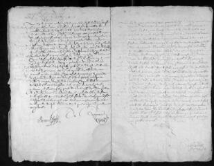19 vues  - Registre paroissial. Mariages (juillet 1647-juillet 1656) (ouvre la visionneuse)