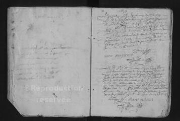 131 vues  - Registre paroissial. Baptêmes (1634-1640) ; sépulture (septembre 1639) (ouvre la visionneuse)