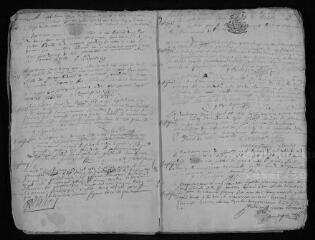 34 vues  - Registre paroissial. Baptêmes, mariages, sépultures (1681-avril 1684) (ouvre la visionneuse)