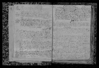 156 vues  - Registre paroissial. Baptêmes, mariages, sépultures (1713-1722) ; baptême (janvier 1723) (ouvre la visionneuse)