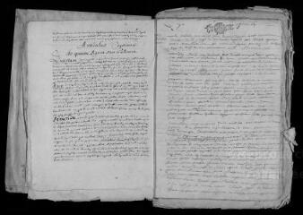 61 vues Registre paroissial. Baptêmes, mariages, sépultures (avril 1677-mai 1686)