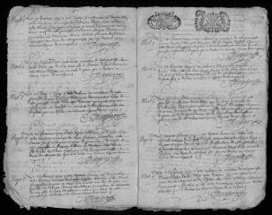 23 vues  - Registre paroissial. Baptêmes, mariages, sépultures (1709-mars 1710) (ouvre la visionneuse)