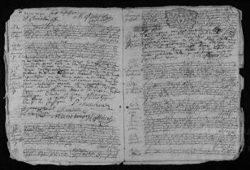 19 vues  - Registre paroissial. Baptêmes, mariages, sépultures (février 1720-mars 1721) (ouvre la visionneuse)