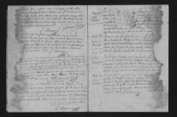 9 vues  - Registre paroissial. Baptêmes, mariages, sépultures (mars-décembre 1707) ; mariages, sépultures (janvier 1708) (ouvre la visionneuse)