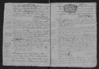 23 vues  - Registre paroissial. Baptêmes, mariages, sépultures (1722-novembre 1727) (ouvre la visionneuse)