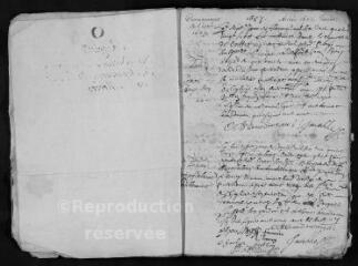 81 vues  - Registre paroissial des baptêmes, mariages, sépultures (1687-août 1691) (ouvre la visionneuse)