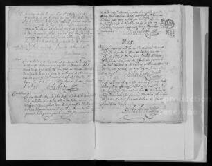 178 vues  - Registre paroissial des baptêmes, mariages, sépultures (avril 1674 - août 1681) (ouvre la visionneuse)