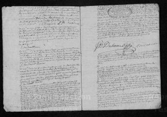 11 vues  - Registre paroissial. Baptêmes, mariages, sépultures (février-décembre 1708) (ouvre la visionneuse)