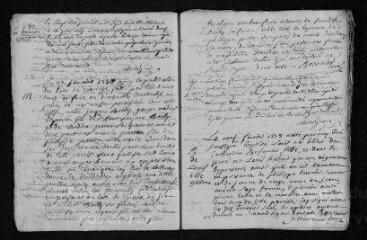 22 vues  - Registre paroissial. Baptêmes, mariages, sépultures (janvier-octobre 1738) (ouvre la visionneuse)