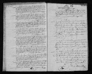 19 vues  - Registre paroissial. Baptêmes, mariages, sépultures (février-décembre 1694) - Sépulture (janvier 1695) (ouvre la visionneuse)