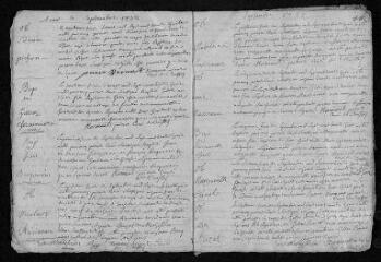 21 vues  - Registre paroissial. Baptêmes, mariages, sépultures (août 1738-janvier 1740) (ouvre la visionneuse)
