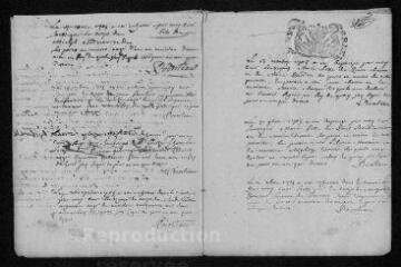 7 vues  - Registre paroissial. Baptêmes, mariages, sépultures (février-décembre 1705) (ouvre la visionneuse)