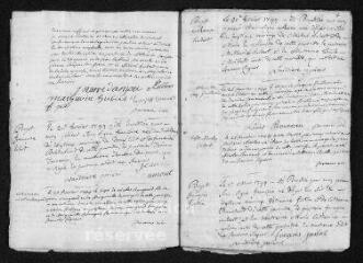 25 vues  - Registre paroissial. Baptêmes, mariages, sépultures (1744-juin 1745) (ouvre la visionneuse)