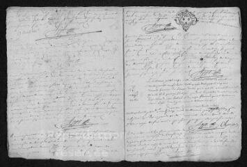 9 vues  - Registre paroissial. Baptêmes, mariages, sépultures (1742-février 1743) (ouvre la visionneuse)
