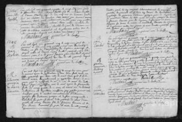17 vues  - Registre paroissial. Baptêmes, mariages, sépultures (1744-avril 1749) (ouvre la visionneuse)
