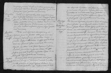 7 vues  - Registre paroissial. Baptêmes, mariages, sépultures (avril-août 1765) (ouvre la visionneuse)