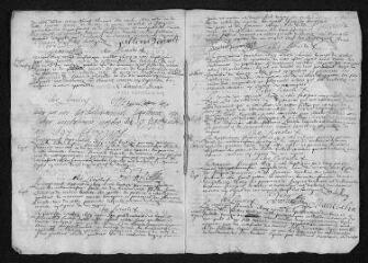 7 vues  - Registre paroissial. Baptêmes, mariages, sépultures (mars 1697-juillet 1698) (ouvre la visionneuse)