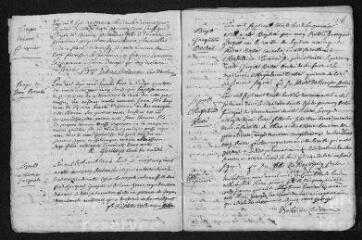 17 vues  - Registre paroissial.Baptêmes, mariages, sépultures (février-décembre 1738) (ouvre la visionneuse)