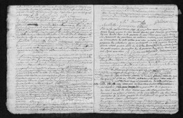 9 vues  - Registre paroissial.Baptêmes, mariages, sépultures (1737) - Baptêmes (janvier 1738) (ouvre la visionneuse)