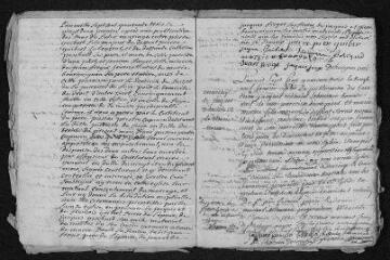 19 vues  - Registre paroissial.Baptêmes, mariages, sépultures (1743) - Baptêmes, sépultures (janvier 1744) (ouvre la visionneuse)