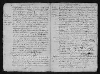 22 vues  - Registre paroissial. Baptêmes, mariages (1752-janvier 1753) (ouvre la visionneuse)