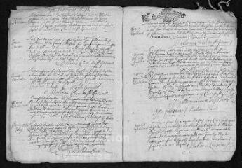 10 vues  - Registre paroissial. Baptêmes, mariages, sépultures (1692) - Mariage (janvier 1693) (ouvre la visionneuse)