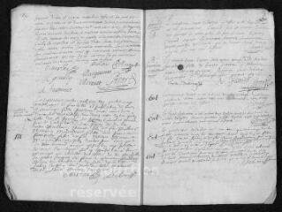 7 vues  - Registre paroissial. Baptêmes, mariages, sépultures (1693) - Sépultures (janvier 1694) (ouvre la visionneuse)
